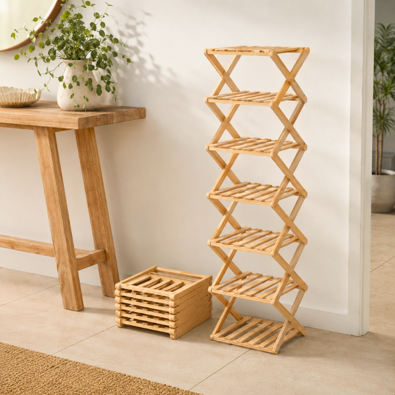 NeatNook™ TidyStack Bamboo Shoe Rack