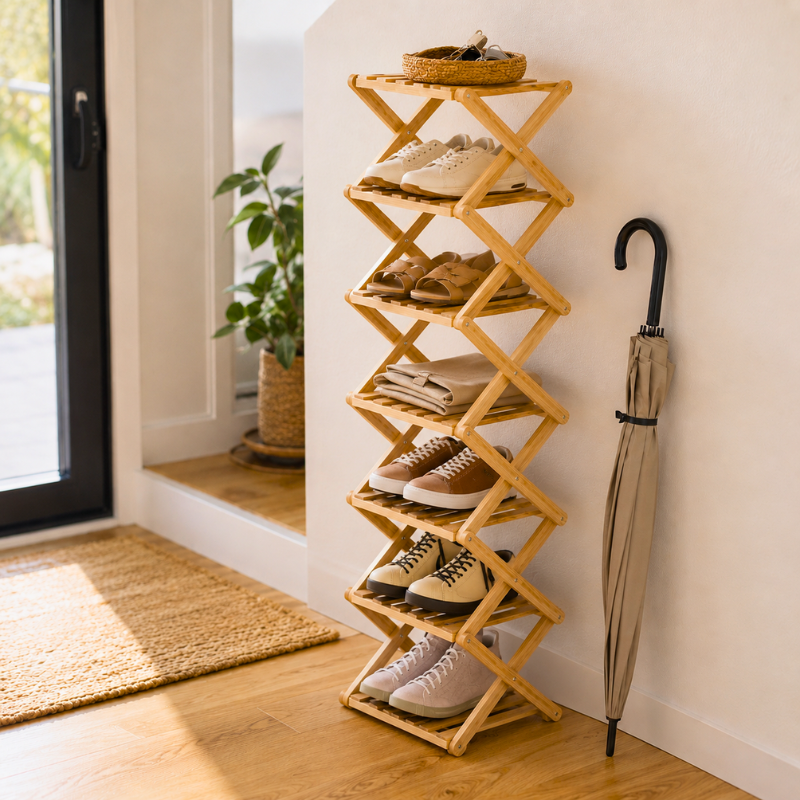 NeatNook™ TidyStack Bamboo Shoe Rack
