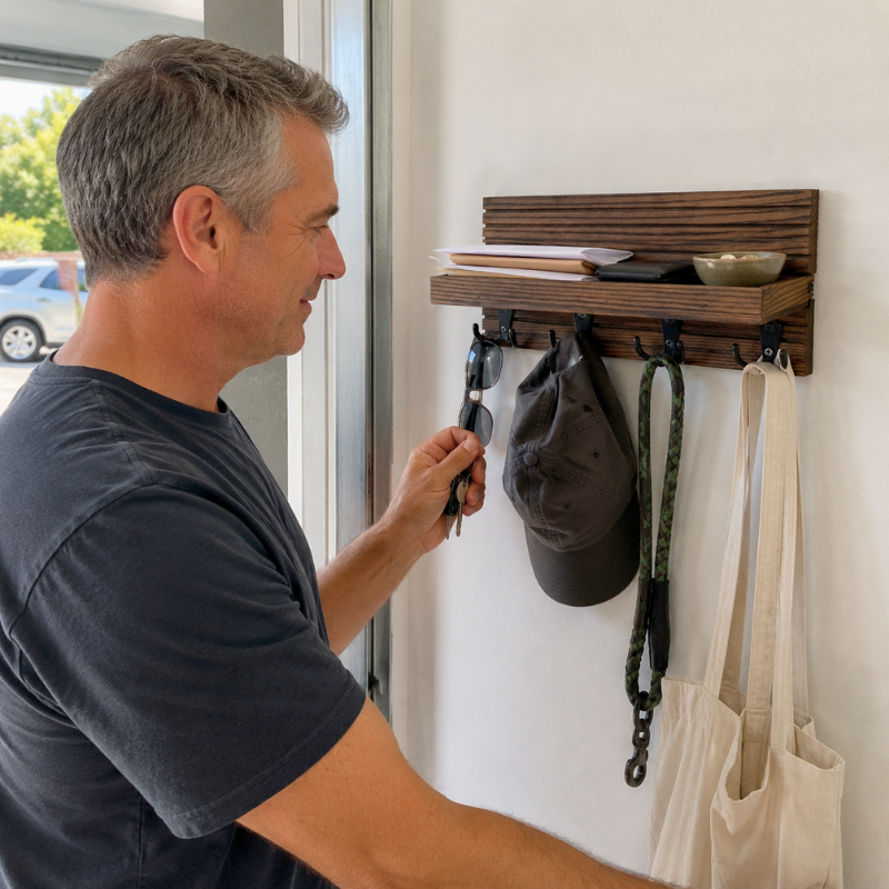NeatNook™ DropZone Wall Key Shelf