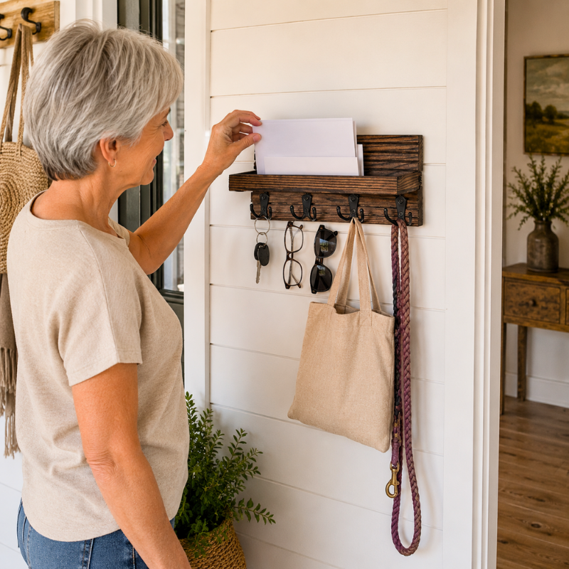 NeatNook™ DropZone Wall Key Shelf
